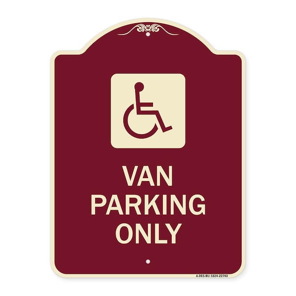 Signmission Van Parking With Handicap Symbol Heavy-Gauge Aluminum Architectural Sign, 24" x 18", BU-1824-22740 A-DES-BU-1824-22740 - main